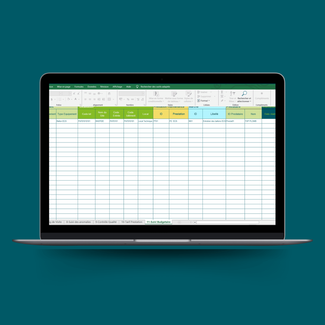 Mockup template plan de maintenance préventive